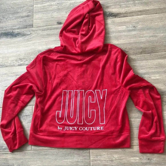 💋Juicy Couture set bling sequins red velour 2 piece set sz XL NWT - Picture 11 of 17